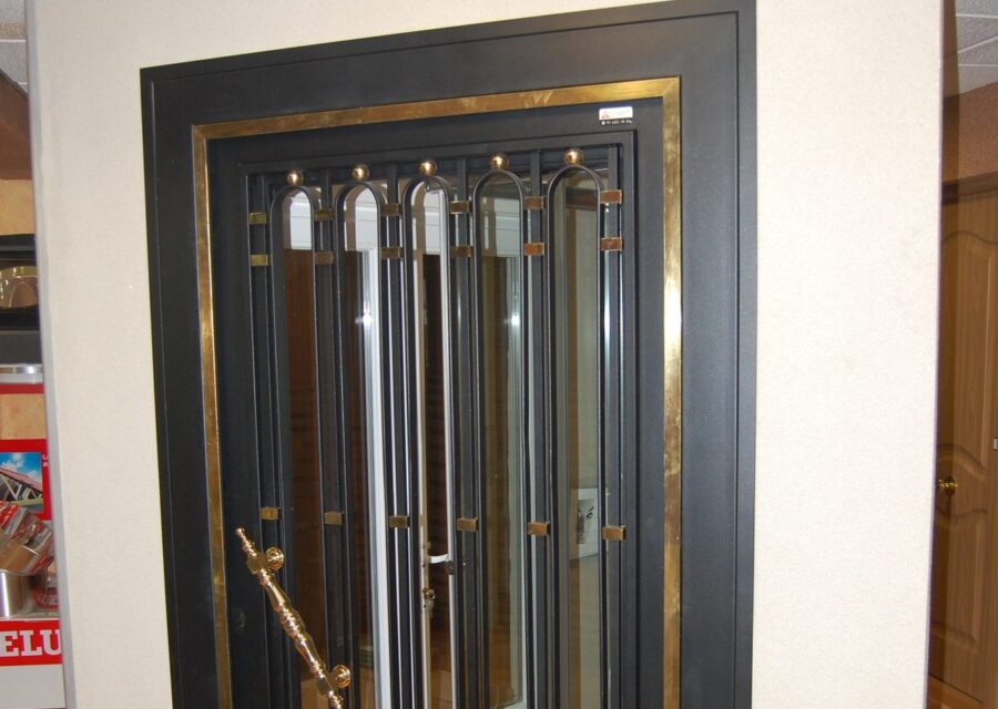 Puerta de entrada con panel de vidrio